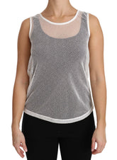 Dolce & Gabbana White Net  Transparent Sleeveless Tank Top -   -  Dolce & Gabbana.